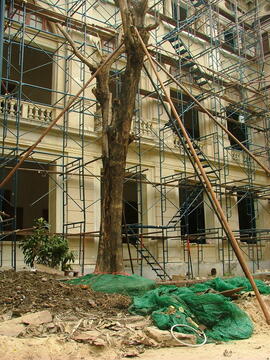 ภาพถ่ายขณะบูรณะกระทรวงพาณิชย์