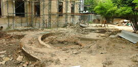 ภาพถ่ายขณะบูรณะกระทรวงพาณิชย์