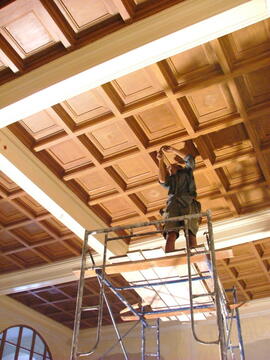 ภาพถ่ายขณะบูรณะกระทรวงพาณิชย์