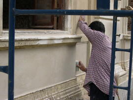 ภาพถ่ายขณะบูรณะกระทรวงพาณิชย์